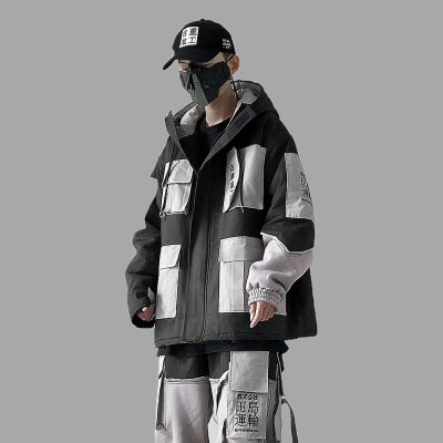 NEWLAKE国潮吉业重工外套男士冬季棉袄日系复古潮牌棉衣工装棉服男潮加厚棉衣