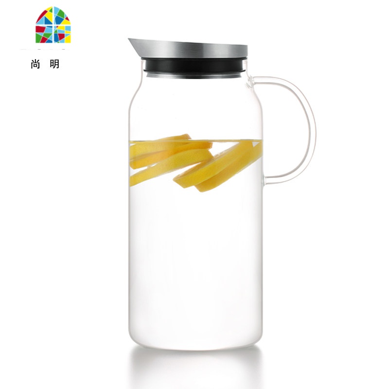 耐热玻璃高温防爆泡茶壶果汁凉水壶大容量凉水杯子玻璃冷水壶 FENGHOU 单壶+4个300ml直身水杯+托盘