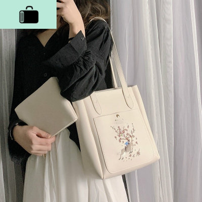 包包女斜挎可爱仙女水桶包2020新款时尚刺绣女包手提包百搭单肩包NEW LAKE女斜挎包