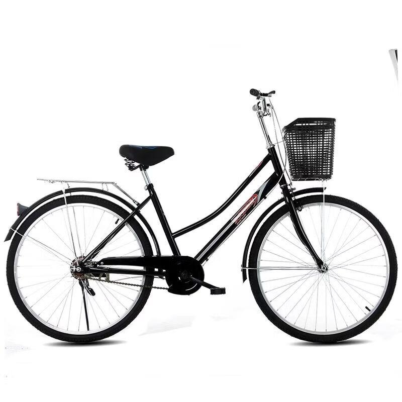 学生通勤单速变速24寸26寸自行车女式单车男式轻便车老式