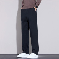 秋冬季新款加绒休闲裤男士直筒裤宽松商务西裤子厚款保暖长裤男潮