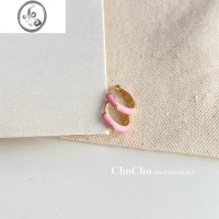 JiMichocho/彩色滴釉耳扣韩国小众设计感耳环少女气质高级感耳钉耳饰