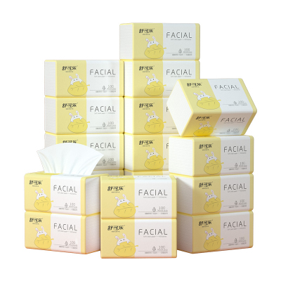 舒可乐 可湿水抽取式纸面巾4层90抽*30包原生木浆抽纸纸巾实惠装餐巾纸家庭装纸抽卫生纸家用母婴可用 30包箱装