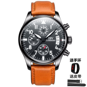 正品嘉年华手表新款石英表 男士休闲时尚全酷黑多功能计时男表日历夜光防水潮流腕表运动手表IBV商务系列6001G