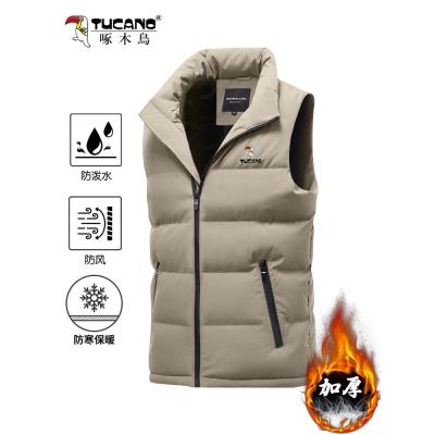 啄木鸟2025秋冬季百搭立领羽绒棉马甲男士外穿无袖坎肩背心男外套