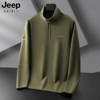 JEEP SPIRIT 秋季新款男士潮流卫衣半拉链刺绣休闲商务时尚上衣