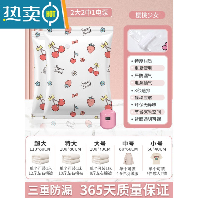 敬平真空压缩袋收纳装衣服被子家用衣物抽空气棉被抽气羽绒服电泵袋子 5件套[2大2中]+1电泵 组合套餐