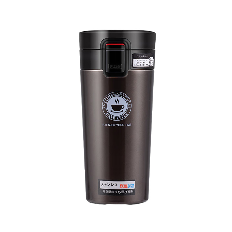 厨小姐 304不锈钢弹盖咖啡保温杯 380ml CXJ6540 个
