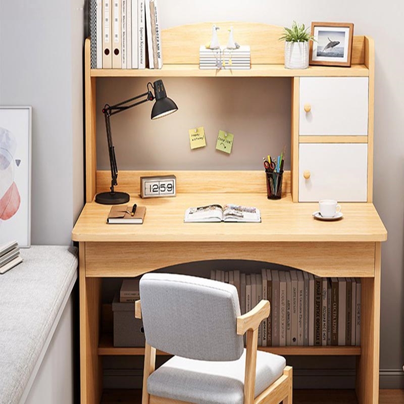 符象电脑桌台式家用书桌书架一体桌学生学习桌椅组合卧室办公写字桌子