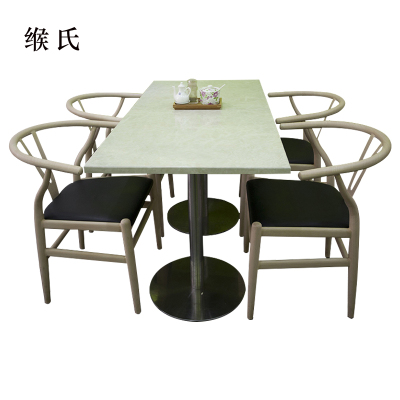缑氏简易长方形餐桌大理石面陶瓷奶茶店桌1200*600*750