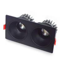 LED射灯 防眩光 嵌入式 黑架+黑杯-双头15W*2中性光