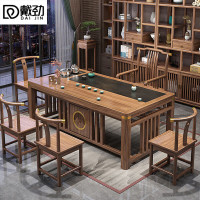 戴劲茶台茶具套装一体禅意茶几茶桌椅组合泡茶台1.6米明月桌+梳椅+4月牙