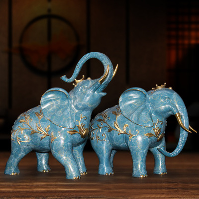 慕洛奇《招财富贵象》全铜摆件大象装饰工艺品店铺开业创意礼品招财书房茶室中式办公室摆件送礼物生意古典吉祥艺术喜庆摆件
