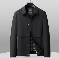 新款爸爸装春季翻领夹克中老年男式外套40-50岁中年服装男大码