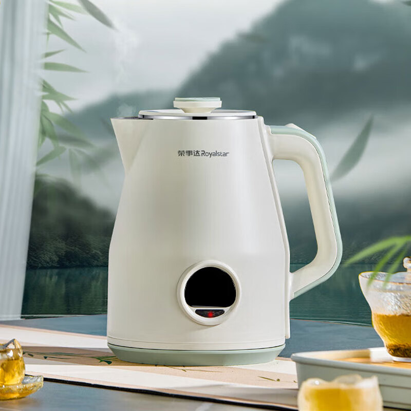 荣事达烧水壶热水壶煮水壶电水壶1.8L大容量电热水壶办公家用泡茶饮水速热304不锈钢青玉系列 RS-KT1867