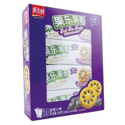 嘉士利果乐果香(300g蓝莓味)整盒装果酱味夹心饼干休闲零食