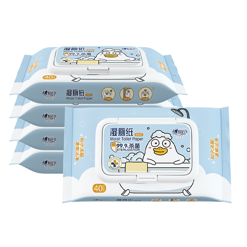 心相印(Mind Act Upon Mind) 湿厕纸系列湿巾 40片装 5包套装