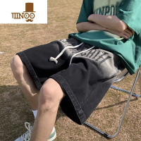 YANXU牛仔短裤男款夏季薄款渐变色水洗做旧直筒潮牌宽松休闲五分中裤子