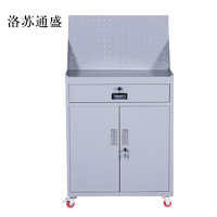 洛苏通盛工具柜加厚铁皮储物柜工厂车间用带抽屉汽修多功能收纳柜灰白色一斗小柜含轮子