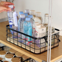 家柏饰(CORATED)北欧ins铁艺收纳篮桌面籍零食日式zakka金属收纳筐脏衣篮储物筐