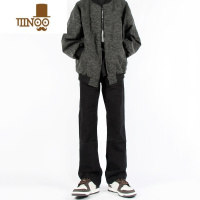 YANXUMODK美式高街微喇叭牛仔裤男女潮宽松直筒修身vibe拖地休闲工装裤