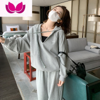 七斓小个子套装女2023新款设计师小众刺绣卫衣连帽套女潮