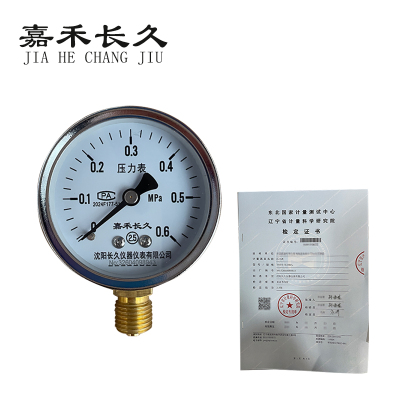 嘉禾长久 压力表(带辽宁省级检定证书) Y60 块
