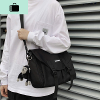 斜挎包男士潮牌日系工装挎包帆布学生邮差包ins背包女休闲单肩包NEW LAKE
