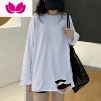 七斓白色加绒打底衫女秋季2023新款洋气宽松内搭长袖t恤女设计感上衣