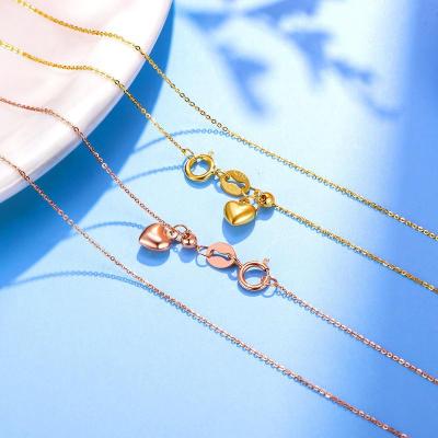 2020新款-老庙黄金18K金项链Au750时尚百搭0字小爱心套链