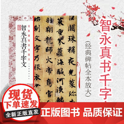 智永真书千字文 全本放大 经典碑帖 繁体旁注 毛笔软笔楷书碑帖书法临摹字帖成人老人临摹鉴赏收藏 上海书画出版社