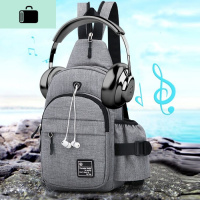 多功能迷你双肩包新款帆布胸包韩版潮男女胸前斜挎包休闲学生背包NEW LAKE