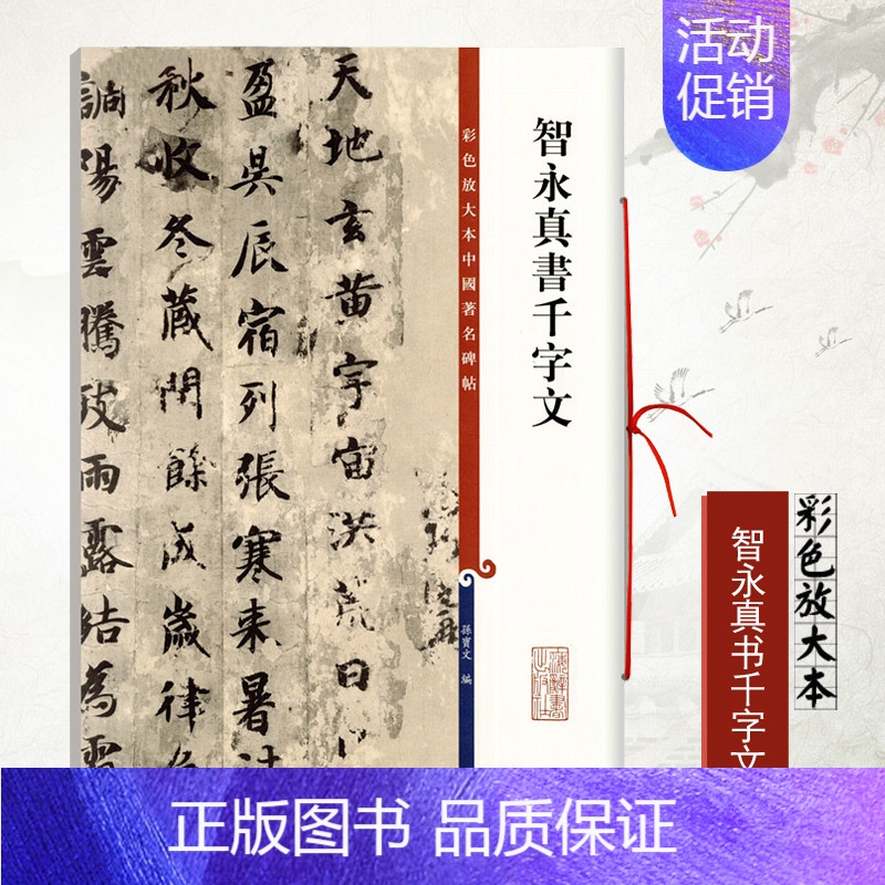 [正版]智永真书千字文彩色放大本中国碑帖繁体旁注孙宝文楷书毛笔书法成人学生临摹练字帖墨迹本千字文全文上海辞书出版
