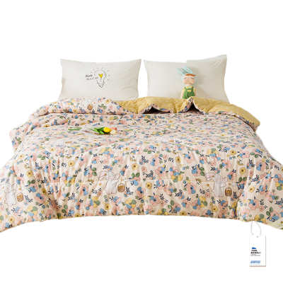 安居先森高支高密全棉新疆棉花被冬被单人150*200cm 1900g D2698(条)