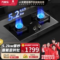 万家乐燃气灶AY9 5.2kw大火力天然气灶 智能定时灶嵌入式灶烟灶联动全进风台嵌两用可调节开孔天然气