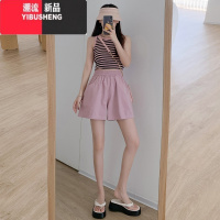 YIBUSHENG棉麻工装短裤女季薄款2024新款高腰休闲裤小个子宽松显瘦阔腿裤