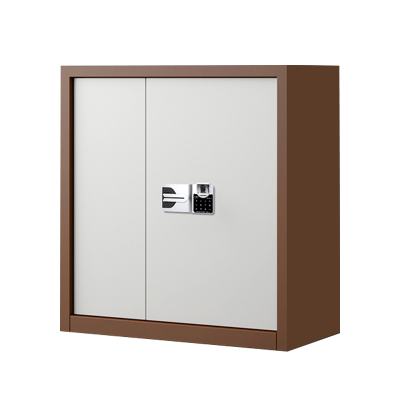 正斌指纹电子保密柜钢制密码文件柜档案柜矮柜保密资料柜办公柜单节咖白国保指纹