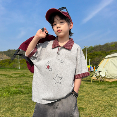 男童夏装短袖polo衫T恤2026新款中大儿童夏季薄款休闲上衣潮T