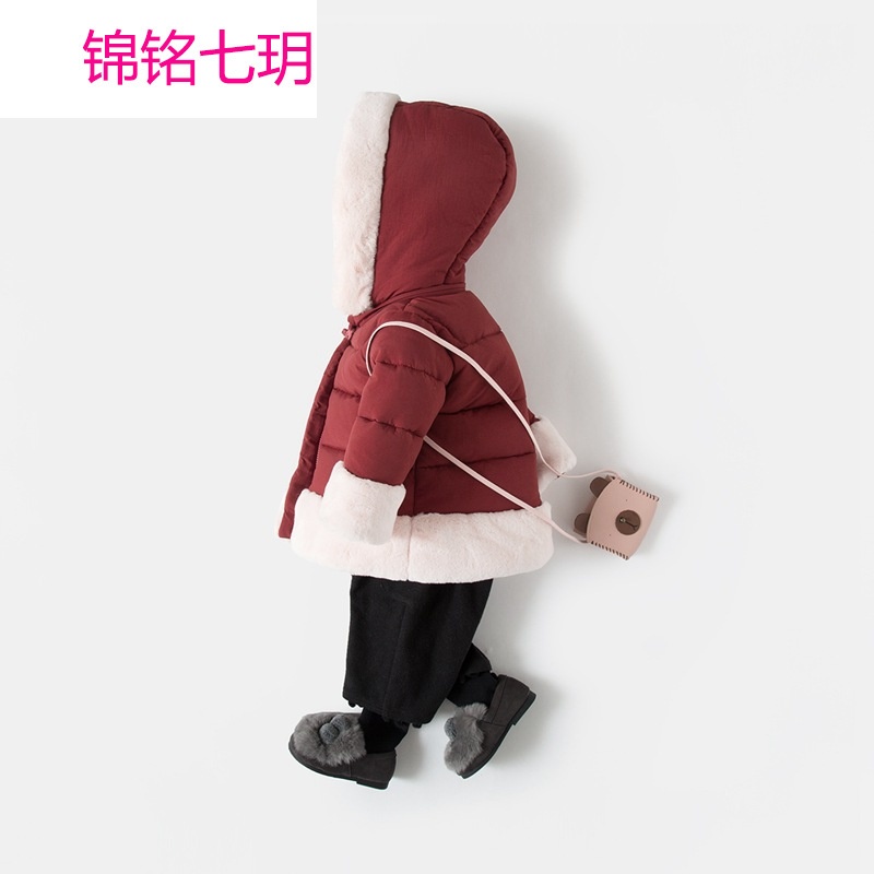 锦铭七玥宝宝棉服中长款2017新款连帽幼儿冬装棉袄童装婴儿加厚棉衣外套潮