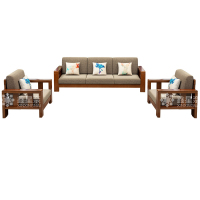 鑫星奈 XXN4031220实木沙发组合简约中式沙发 1+1+3