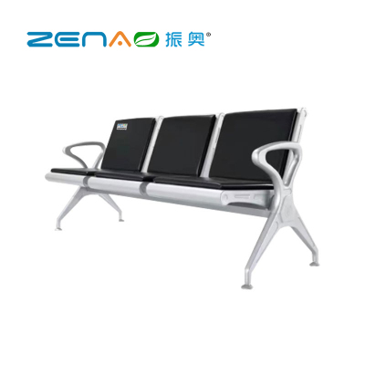 振奥 四人位椅钢制办公座椅等候排椅公共座位椅输液椅四人位有皮垫
