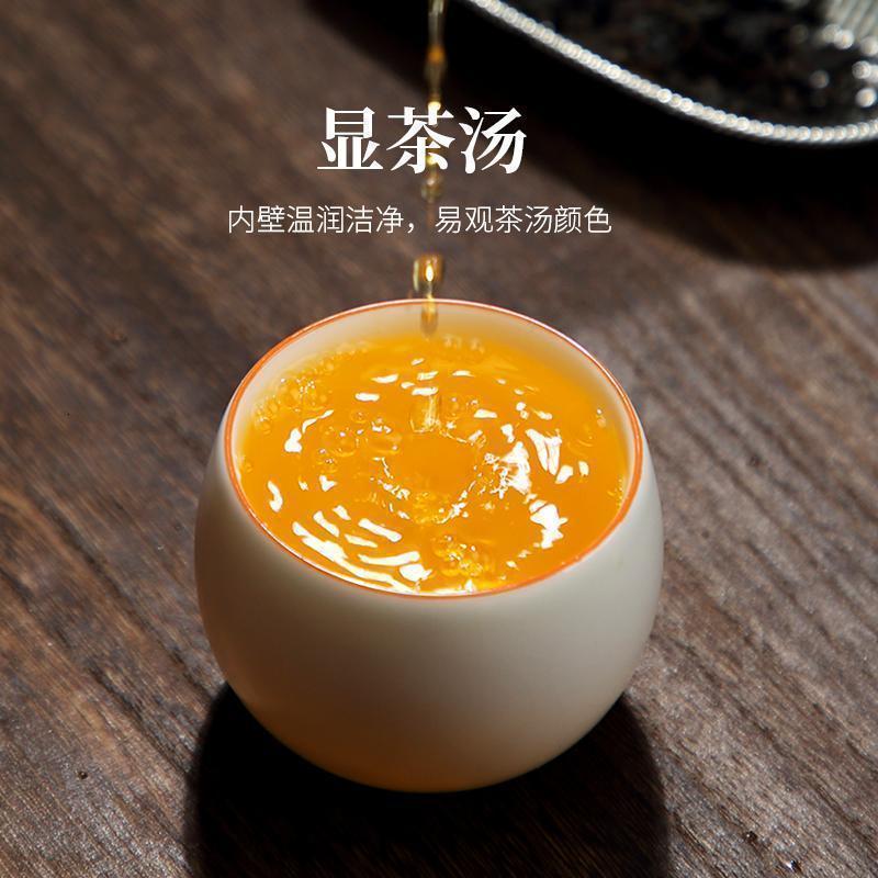 家柏饰(CORATED)白瓷主人杯开片茶杯陶瓷品茗杯功夫茶品茶杯单杯不倒杯礼盒Z