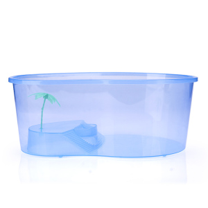 多功能乌龟盆龟箱 小乌龟饲养盒 儿童龟缸塑胶龟盆防摔防裂高韧性