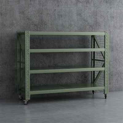 臻远 ZYJJ-HJ-089 可移动货架库房置物架带轮重型货架四层后背无网2000*600*2000mm/300kg