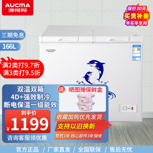 澳柯玛(AUCMA)不带海豚 家用冷藏冷冻双温冷柜 小型商用冷柜顶开门 166升冷藏冷冻顶开门双温 BCD-166CNE