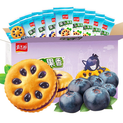 嘉士利果乐果香1kg整箱装果酱夹心饼干早餐饼干休闲零食品小吃送礼