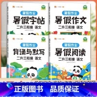 [全套4册]暑假作业 语文 2升3衔接 小学二年级 [正版]二升三暑假衔接作业口算速算天天练二年级下册暑假口算题人教版小