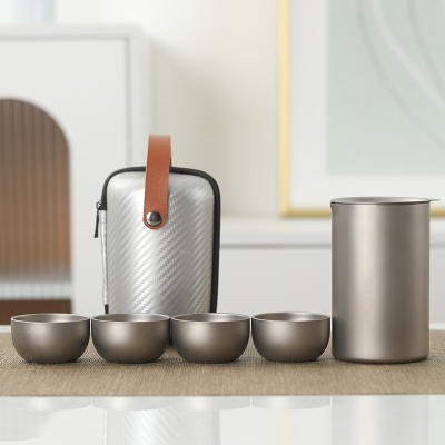 MULTIPOTENT整套功夫茶具套装钛茶器知己直筒套装TTS3053