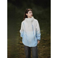 渐变侣冲锋外套男女年春秋季新款户外休闲连帽登山夹克