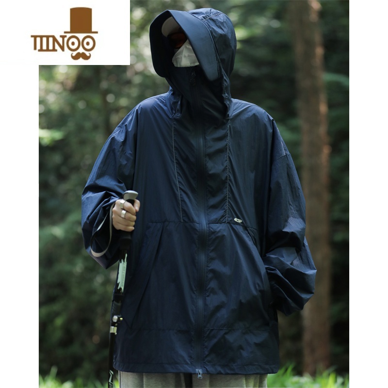 YANXU机能风户外冲锋衣外套男生新款美式高街痞帅连帽工装夹克男